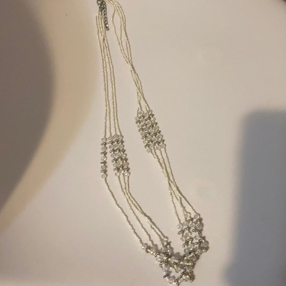 White and silver necklace
